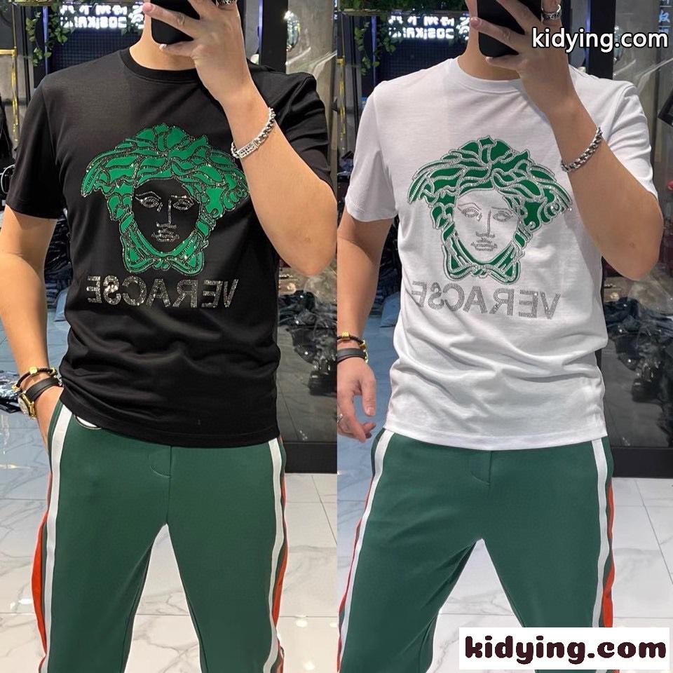 クラシック人気メドゥーサ ヴェルサーチェ 半袖Tシャツ コピー 薄手 快適 柔らかい 春夏 メンズ トップス-0