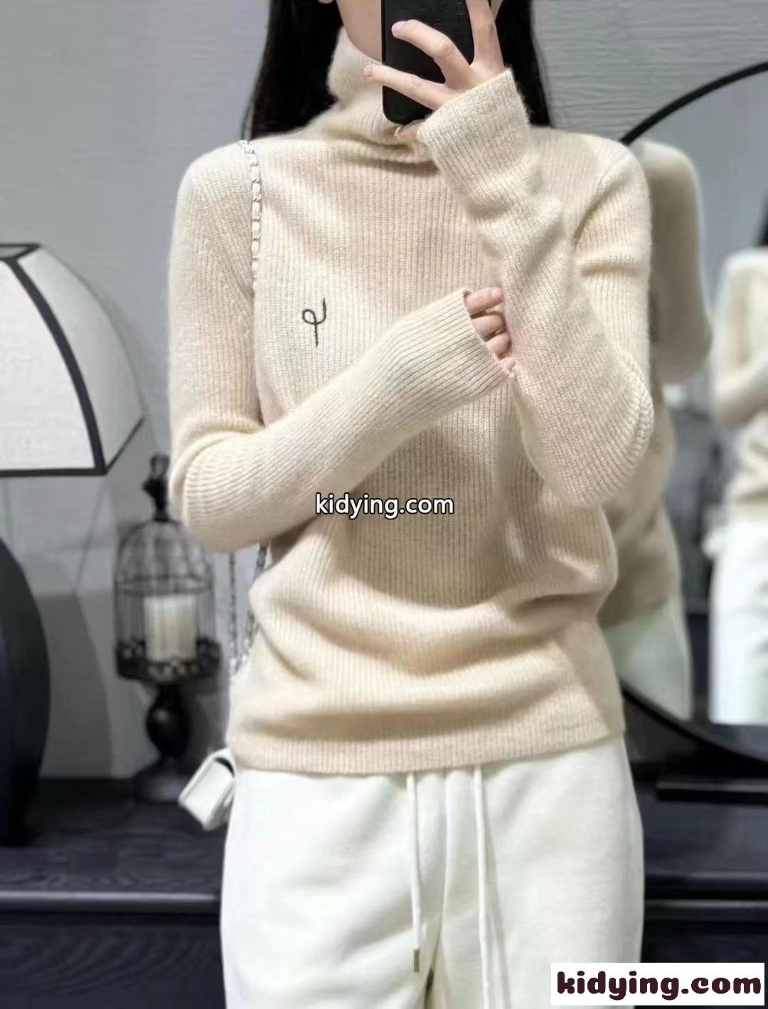 loewe セーター激安通販 純綿 トップス ニット ゆったり 可愛い レディ 柔軟 ハイネック 多色可選-0