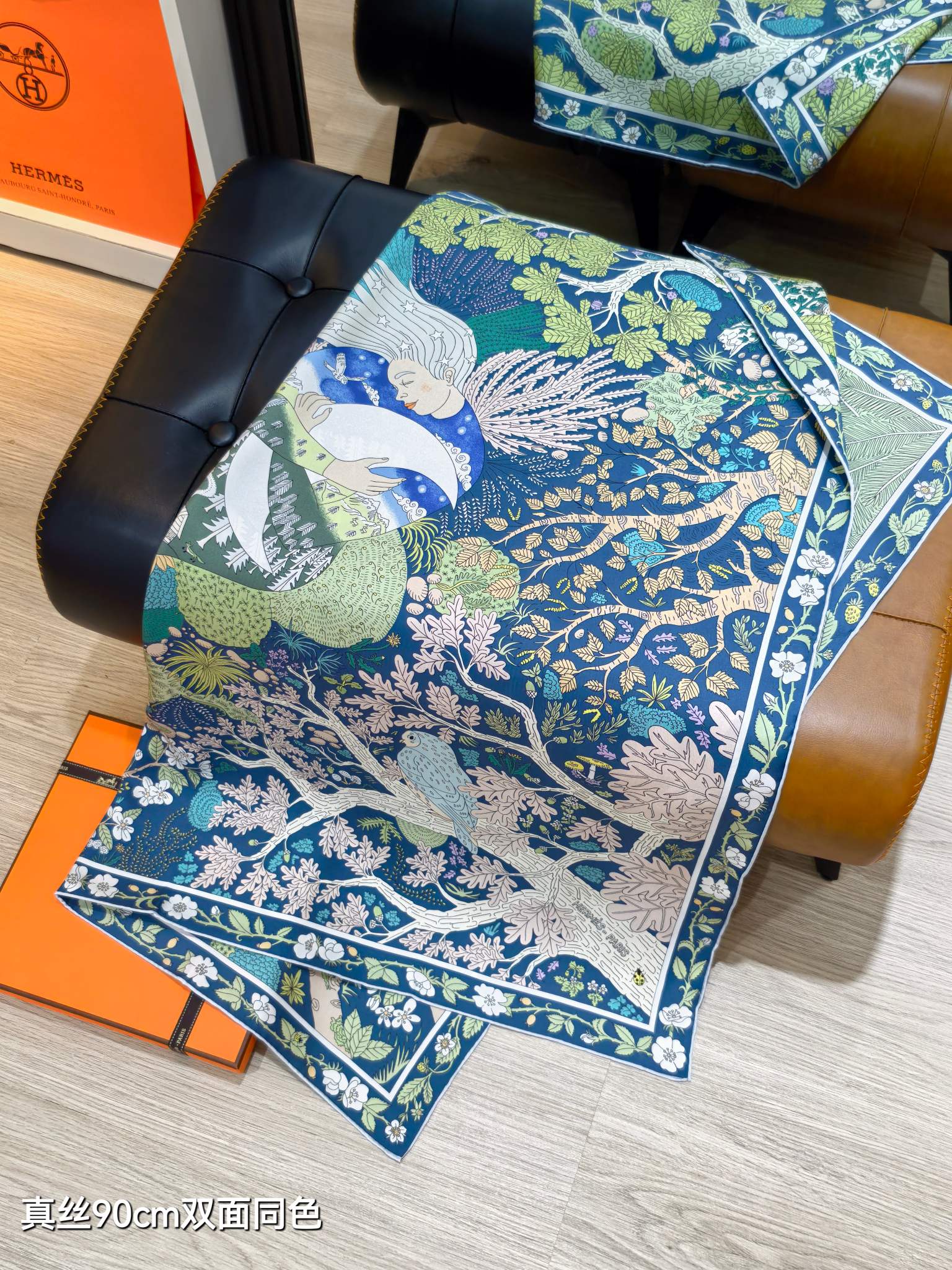 エルメス スカーフ コピー 上品 プリント 大判スカーフ シルク 90x90-0