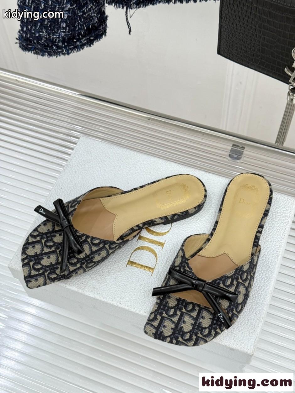 人気 クリスチャン・ディオール サンダル コピー Dior Bow スライド-1
