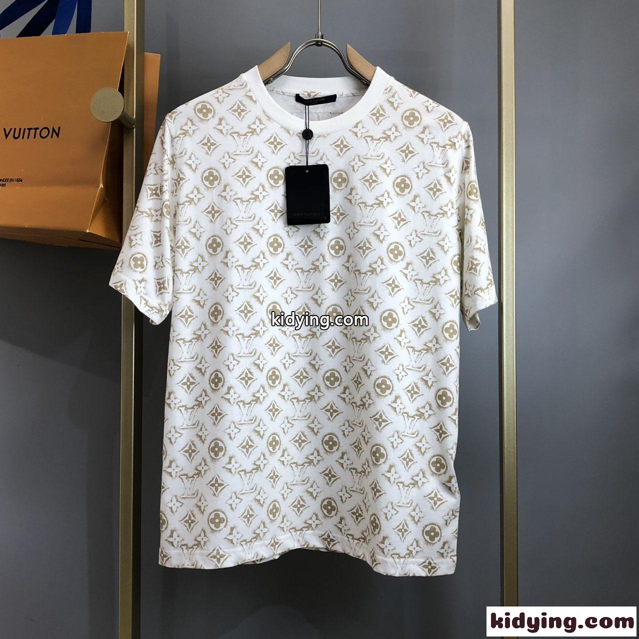 人気 快適 モノグラム コットン 半袖Tシャツ ルイ・ヴィトン Tシャツ コピー ユニセックス-0