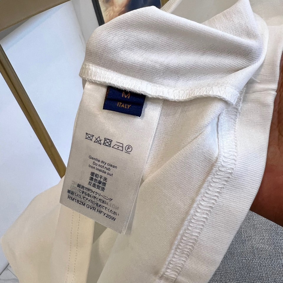 シンプル ロゴ クルーネック 半袖Tシャツ ルイ・ヴィトン Tシャツ コピー ホワイト-3