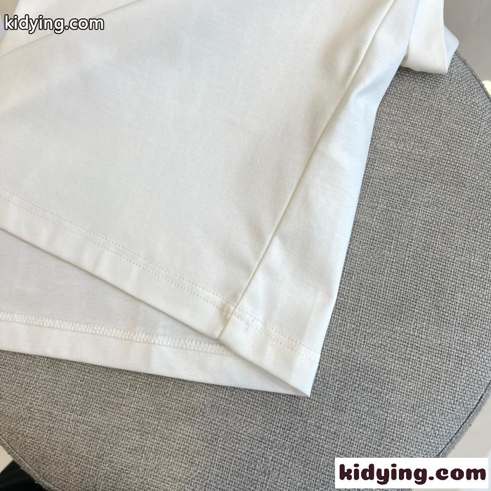 シンプル ロゴ入り 半袖Tシャツ バーバリー Tシャツ 偽物 クルーネック ホワイト-3