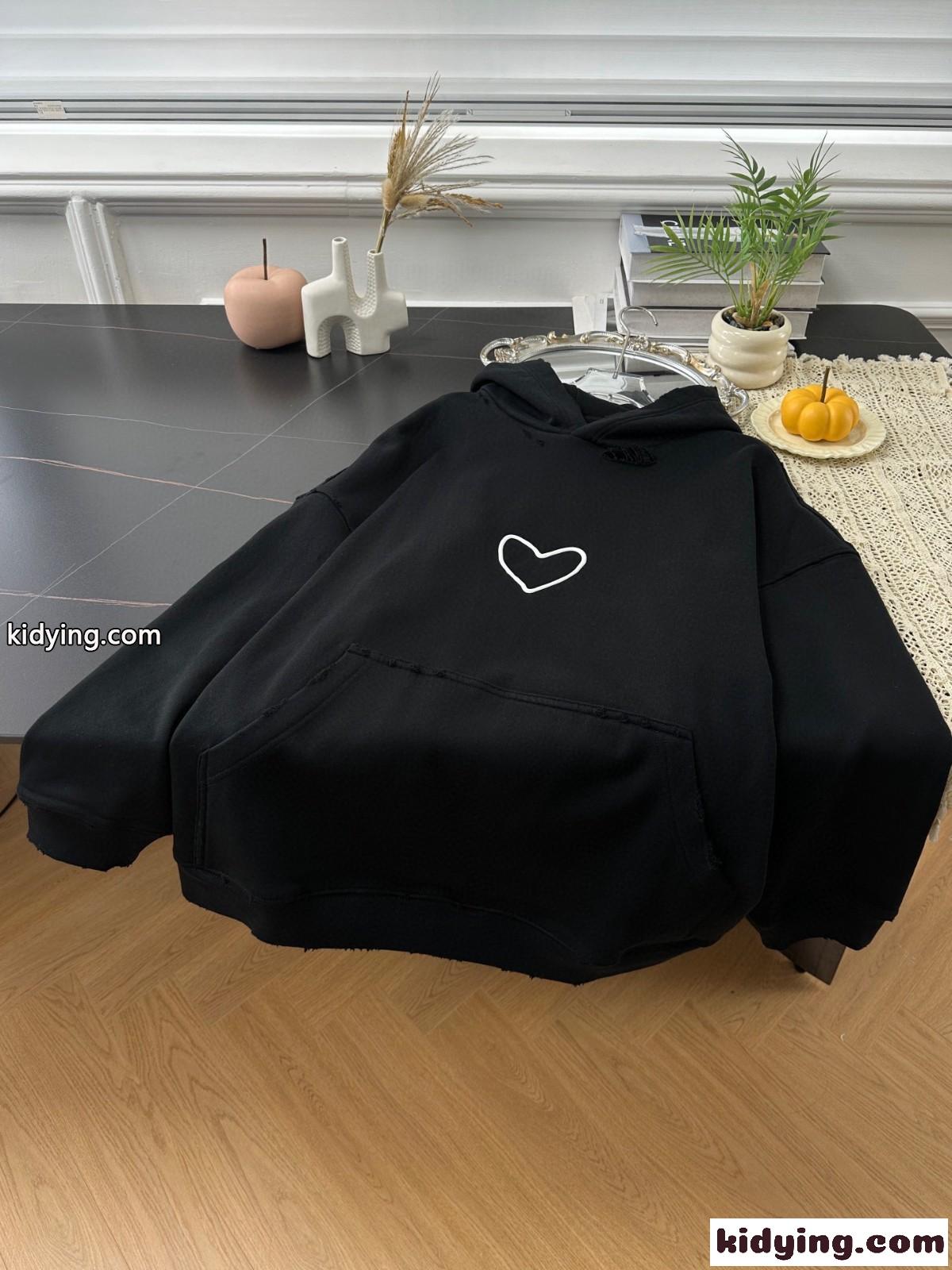 LOVEY HOODIE オーバーサイズ バレンシアガ パーカー コピー ブラック-1