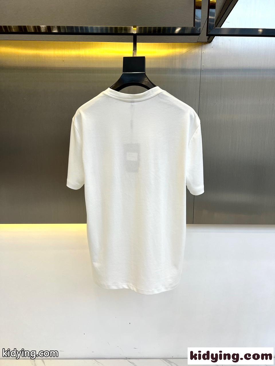 アルマーニ Tシャツ コピー カジュアル ロゴ入り 半袖Tシャツ ホワイト-4