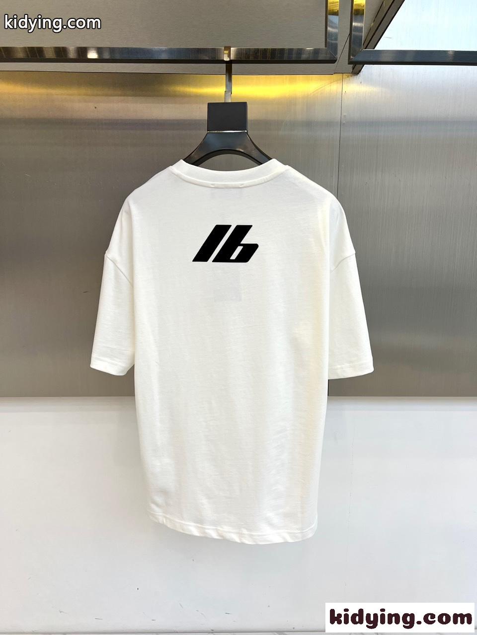 ゆったり プリントTシャツ バレンシアガ Tシャツ 偽物 コットン ホワイト-3