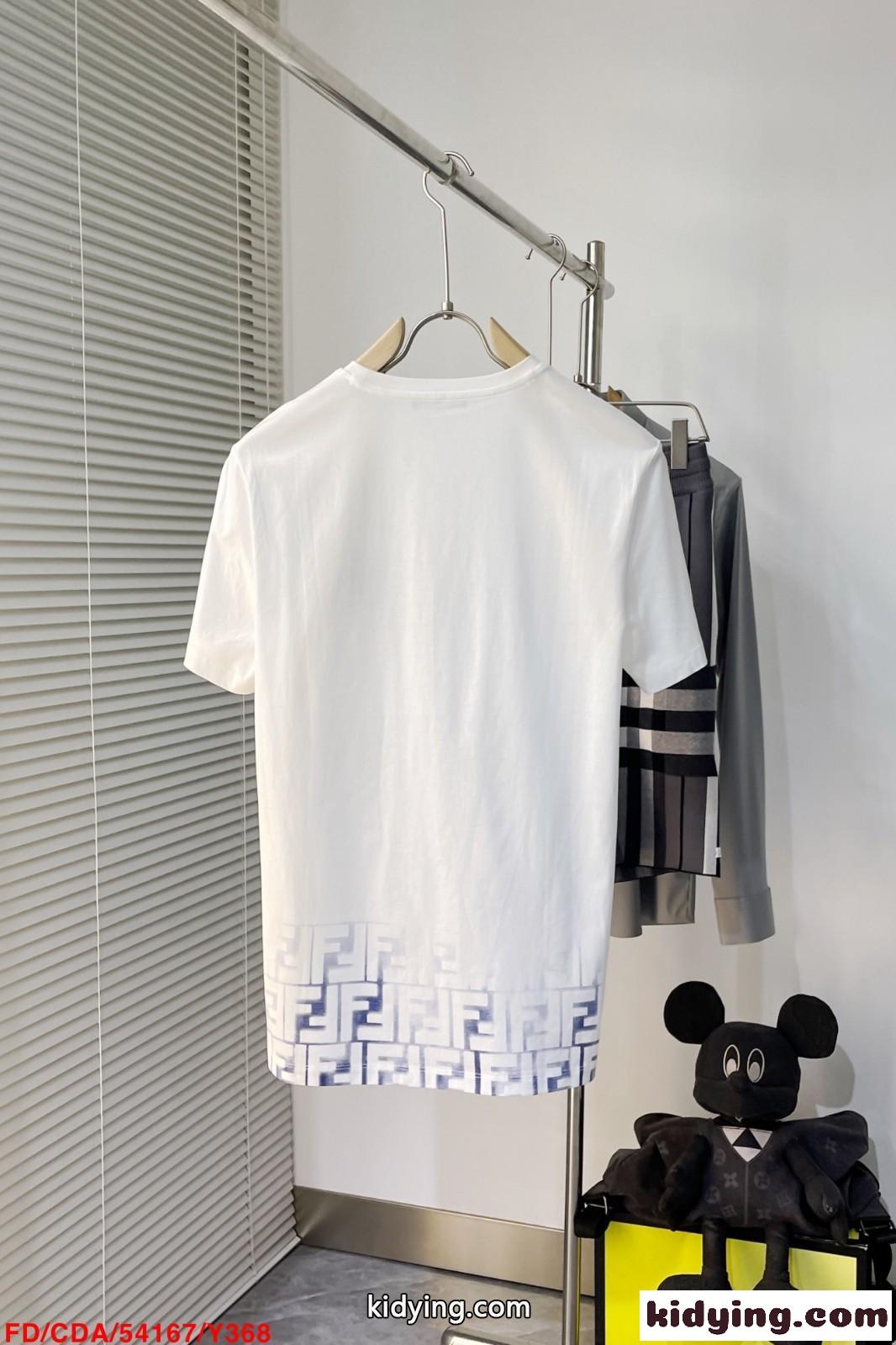 おしゃれ カジュアル コットン ロゴ 刺繍 フェンディ Tシャツ コピー メンズ-1