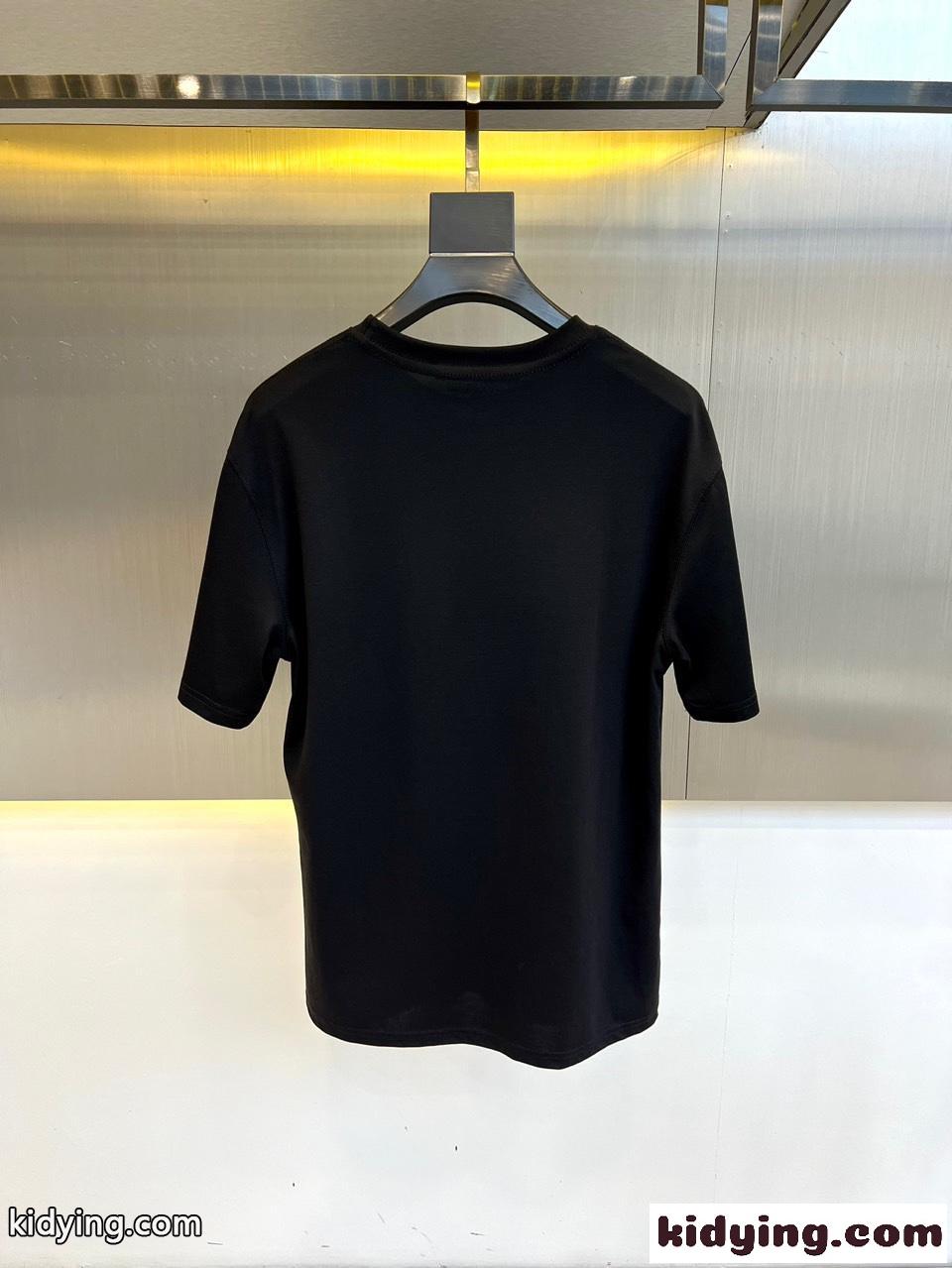 カジュアル クルーネック コットン ジバンシィ Tシャツ コピー ブラック-4
