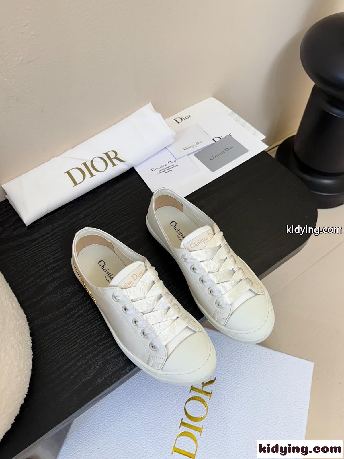 Dioriviera Dior Lucky スニーカー ディオール スーパーコピー サテン ホワイト-2