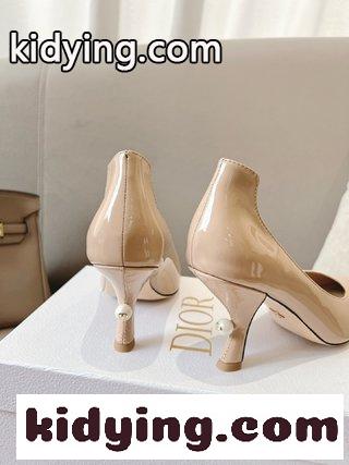 女子力アップ パテントレザー Dior Tribales パンプス クリスチャン・ディオール パンプス コピー ベージュ-3