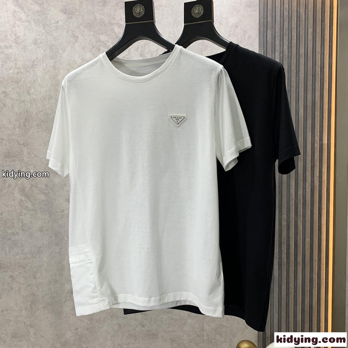 シンプル 人気 クルーネック プラダ Tシャツ コピー 春夏 半袖 トップス-0