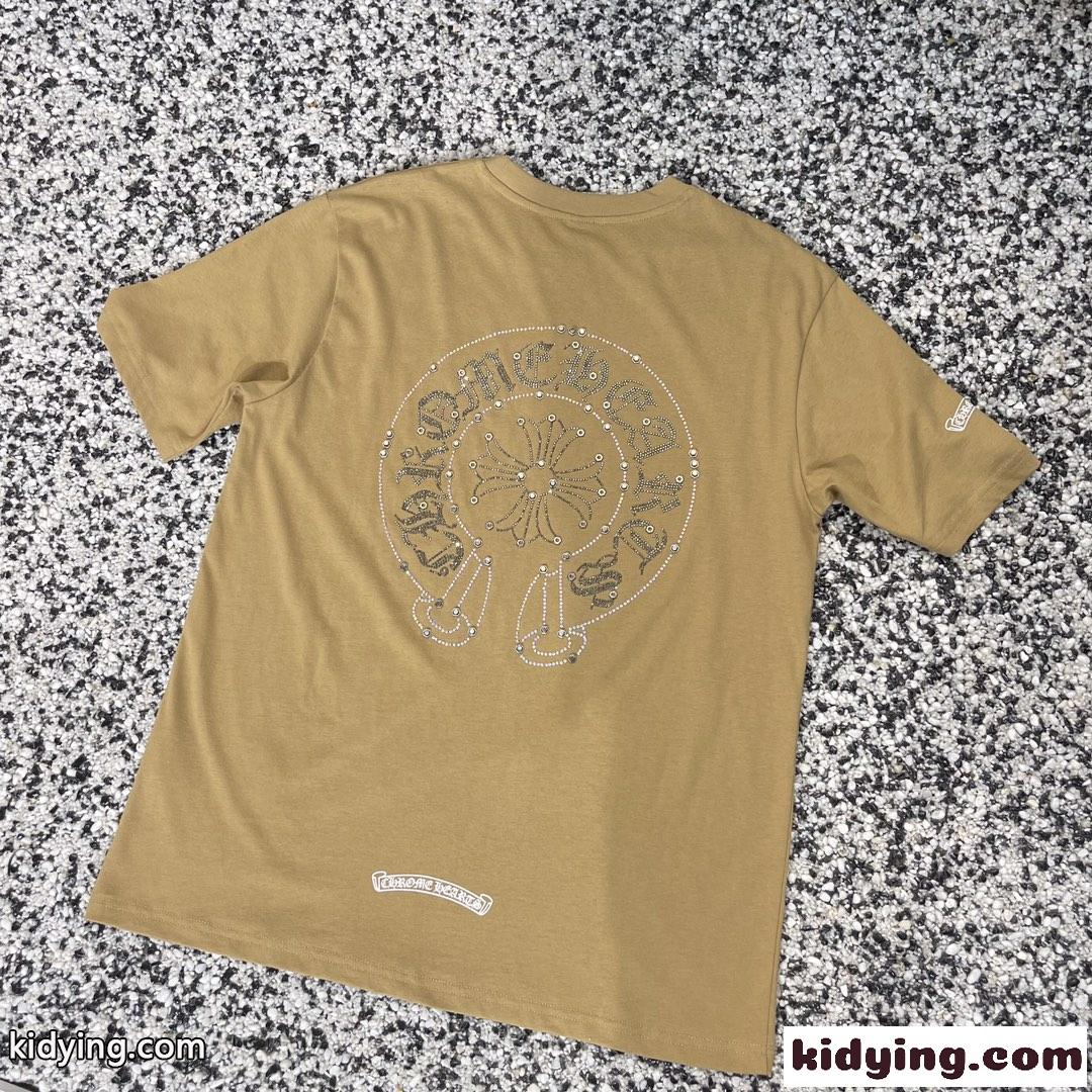 おしゃれ ロゴ クルーネック クロムハーツ 半袖Tシャツ コピー ゆったり トップス-1