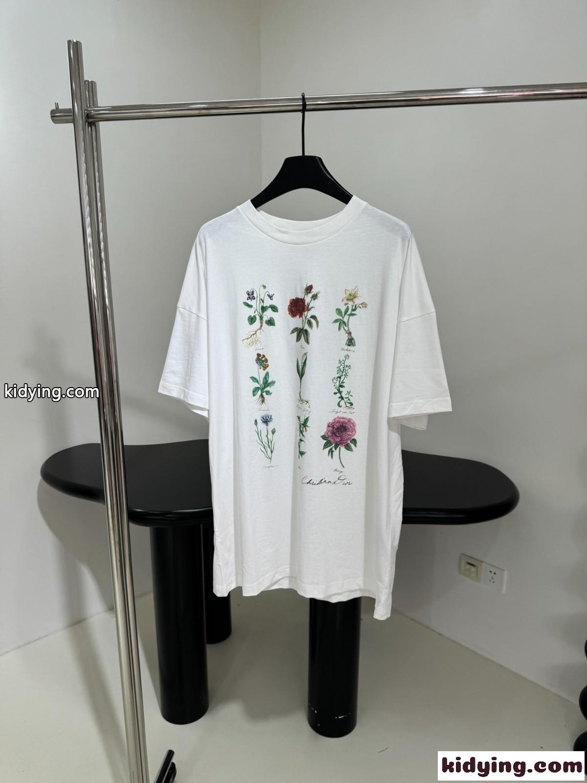 人気 ユニセックス 半袖Tシャツ クリスチャン・ディオール Tシャツ コピー ホワイト-0