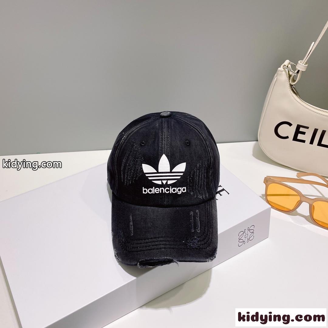 BALENCIAGA×adidas バレンシアガ キャップ コピー 男女兼用 人気 帽子 ブラック-0