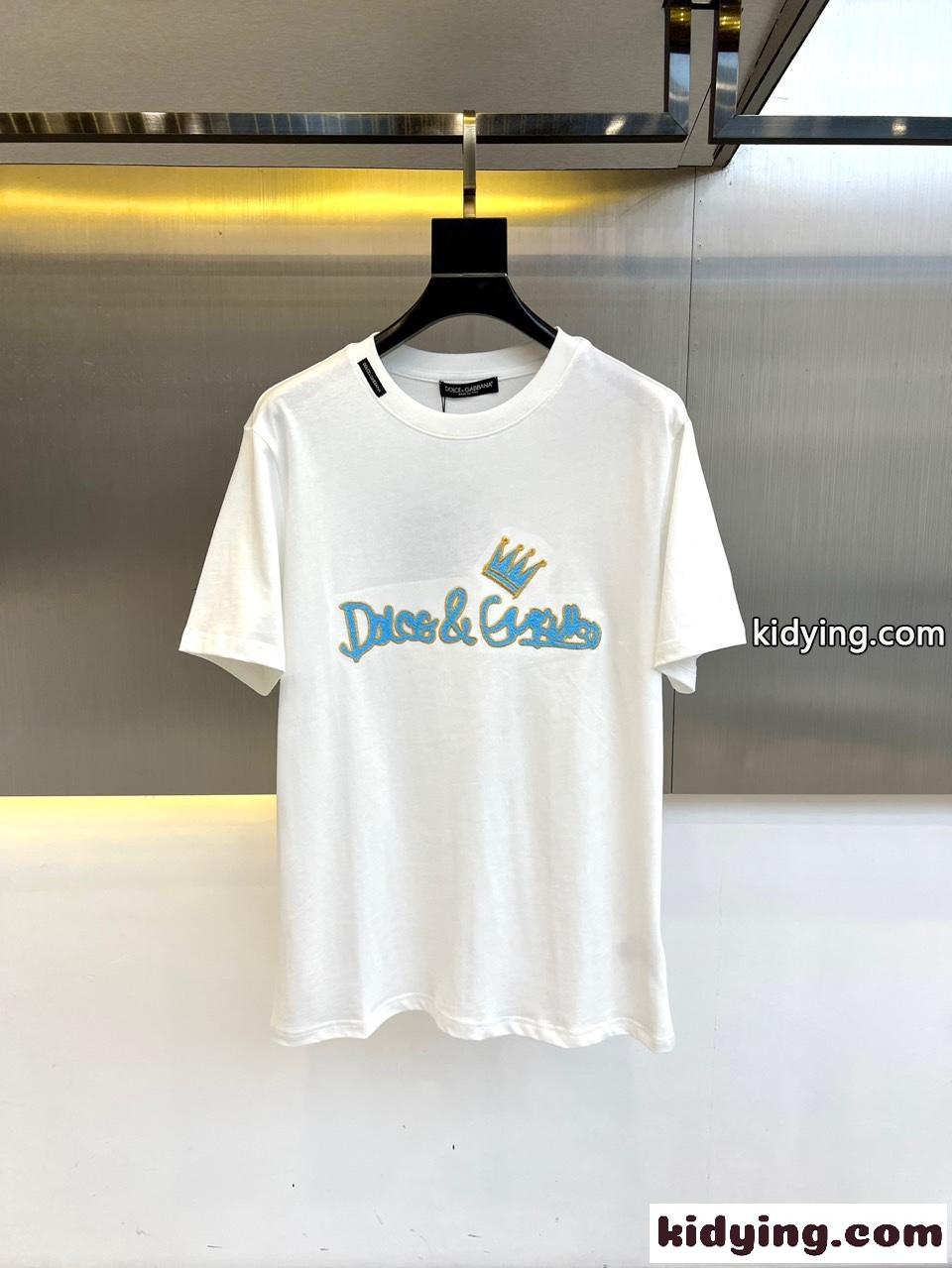 カジュアル ロゴ入り 定番 ドルチェ&ガッバーナ Tシャツ 偽物 ホワイト-0