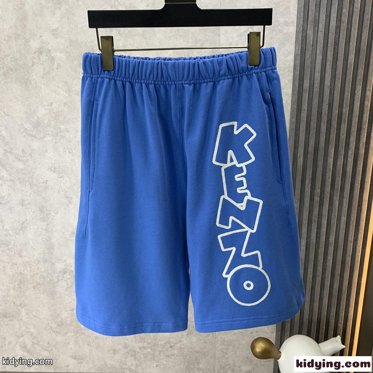 KENZO フリース ショーツ ケンゾー パンツ コピー ロゴ カジュアル ブルー-1