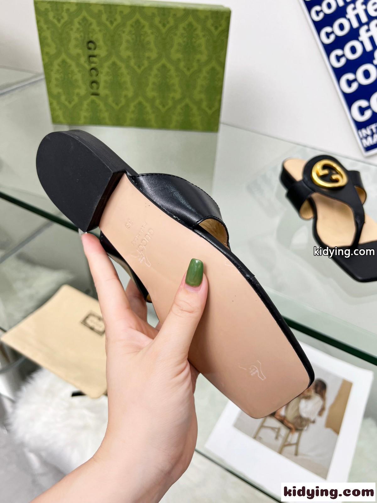 GUCCI グッチ ブロンディ トングサンダル スーパーコピー レディース ブラック-4