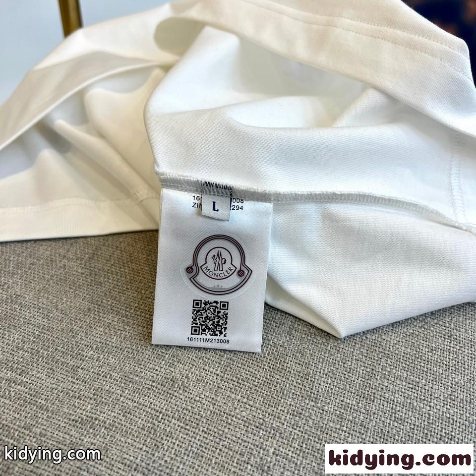 モンクレール Tシャツ コピー カジュアル 刺繍入り コットン 半袖Tシャツ ホワイト-4