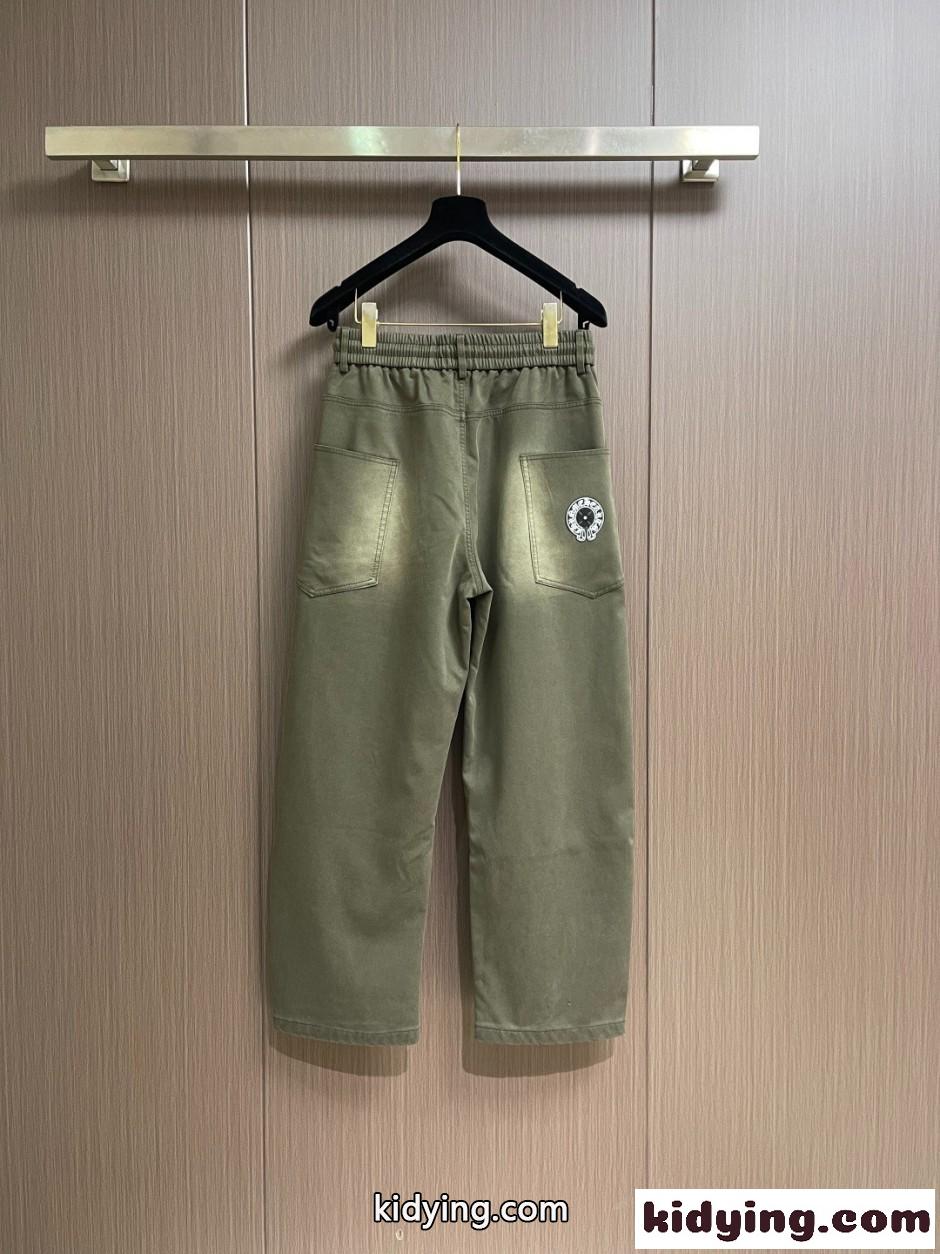 スタイリッシュ クロスパッチ デニムパンツ クロムハーツ ジーンズ 偽物 カーキグリーン-1