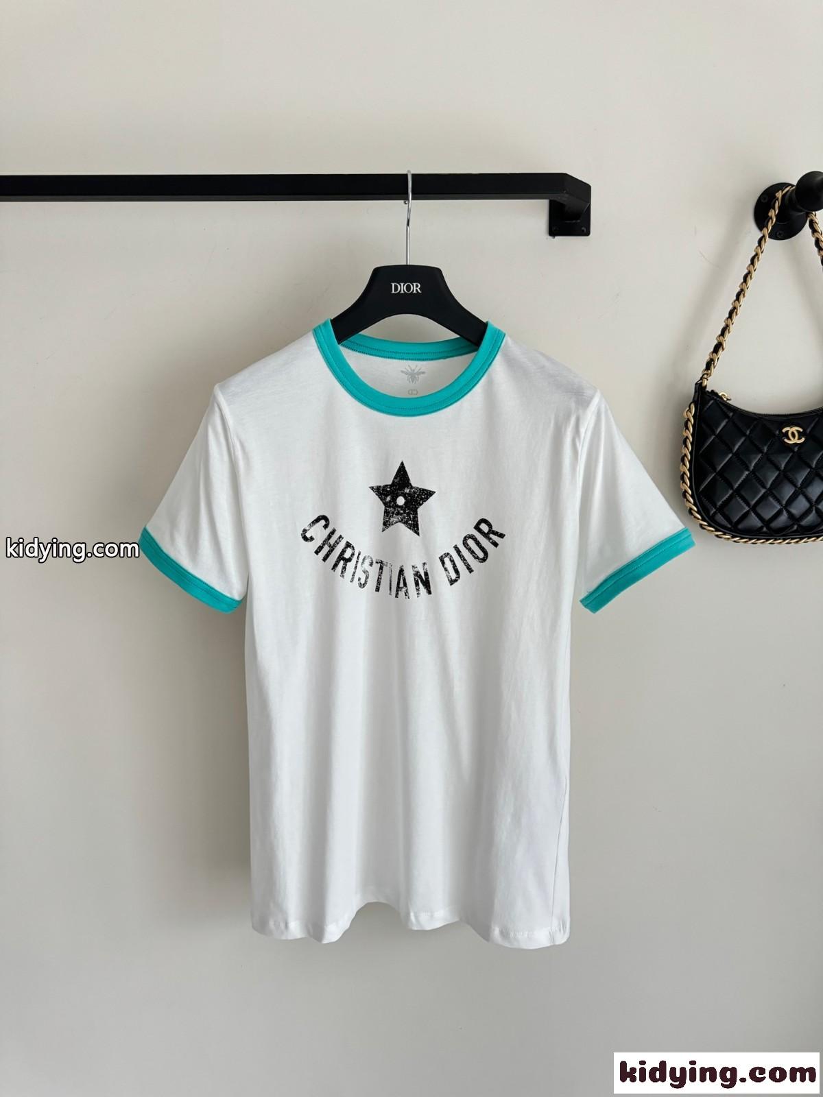人気 ロゴ Dioriviera Tシャツ クリスチャン・ディオール 半袖Tシャツ コピー レディース-1