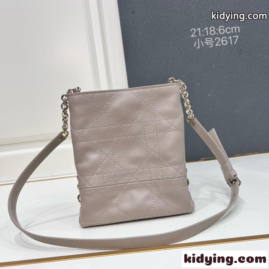 クリスチャン・ディオール Dior Trianon チェーン付き バーティカルバッグ スモール コピー グレージュ-2