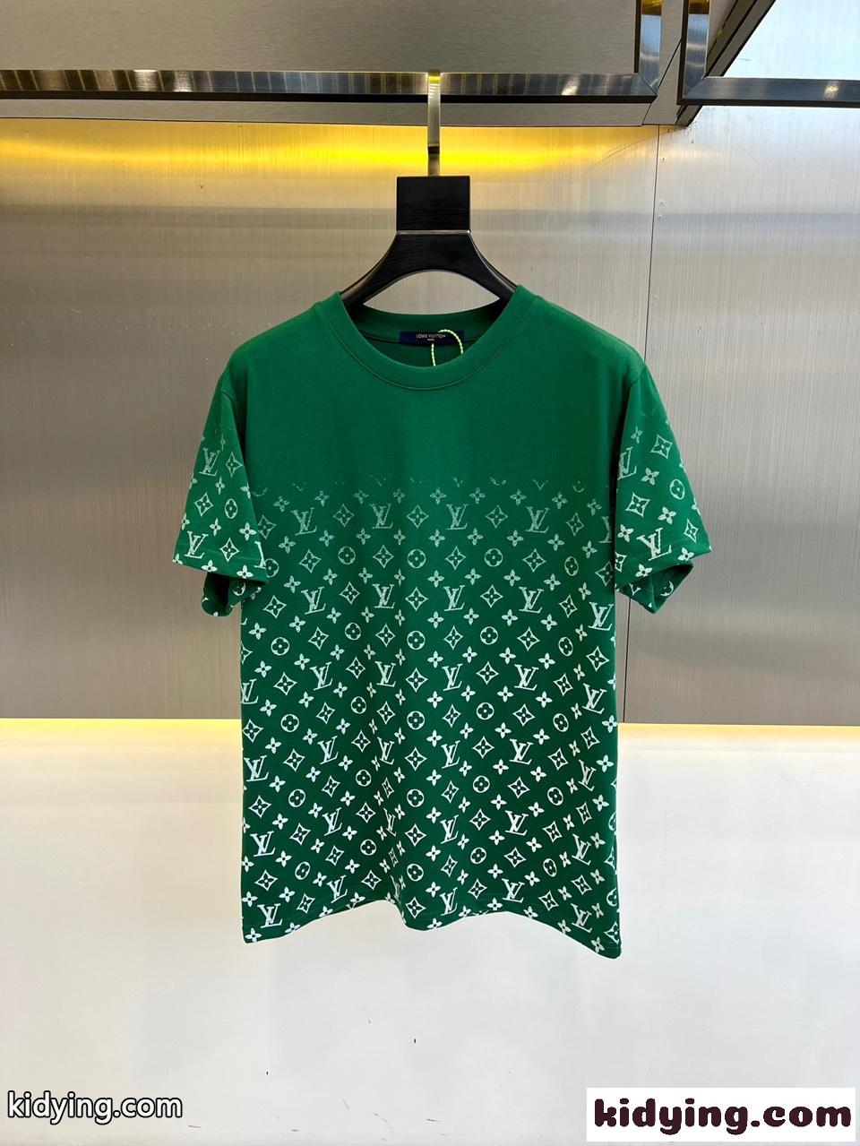 お洒落 人気 モノグラムグラディエントTシャツ ルイ・ヴィトン Tシャツ コピー グリーン-0
