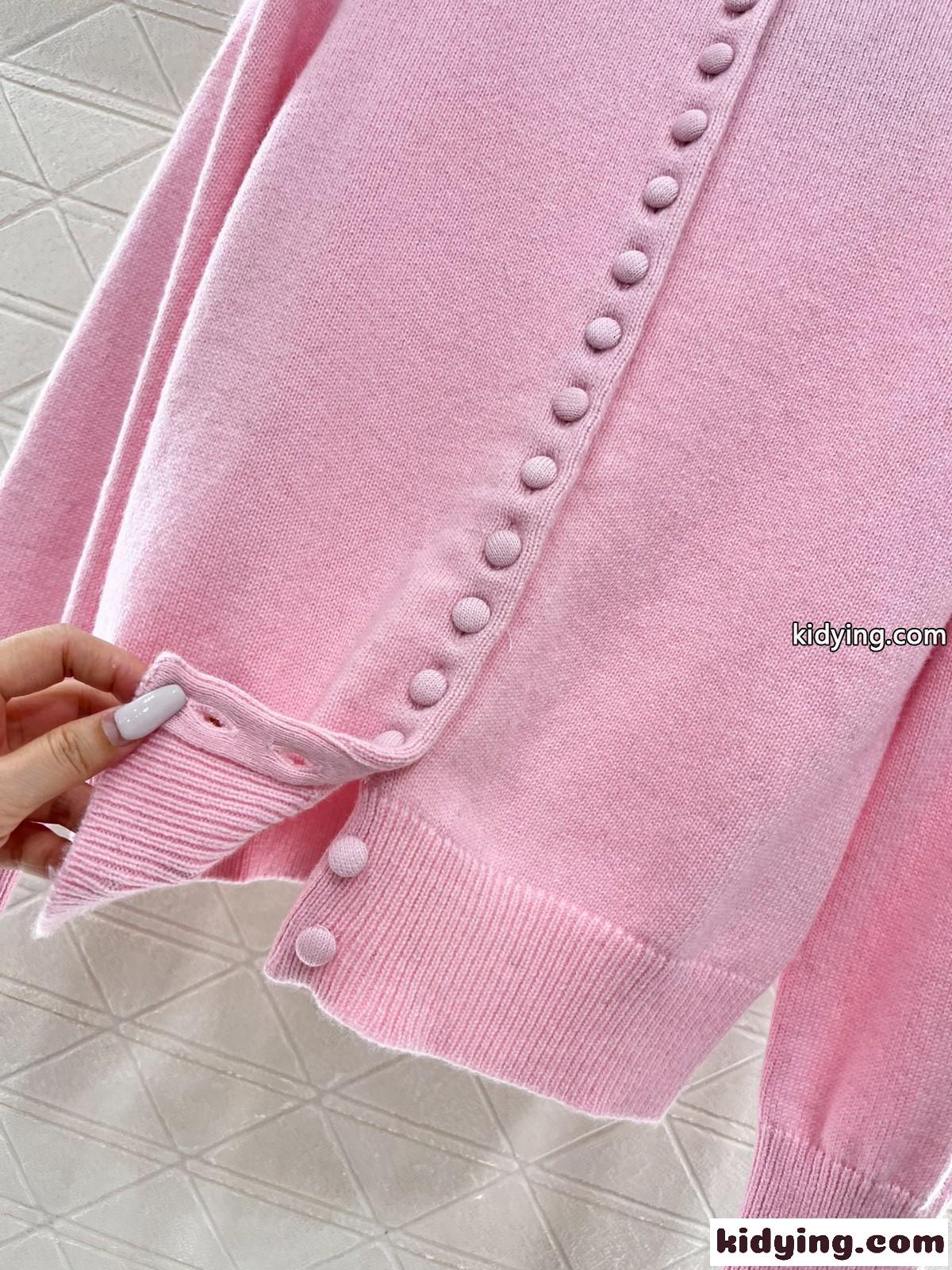 洗練された カシミヤ カーディガン プラダ ニット コピー 合わせやすい ピンク-3
