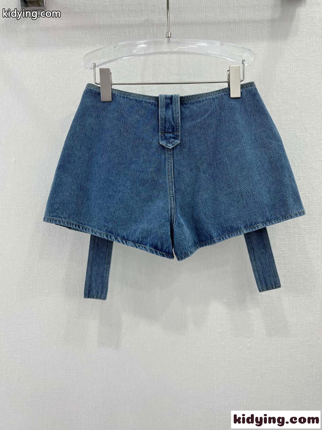 おしゃれ ブルーデニム ショートパンツ フェンディ パンツ コピー レディース-3