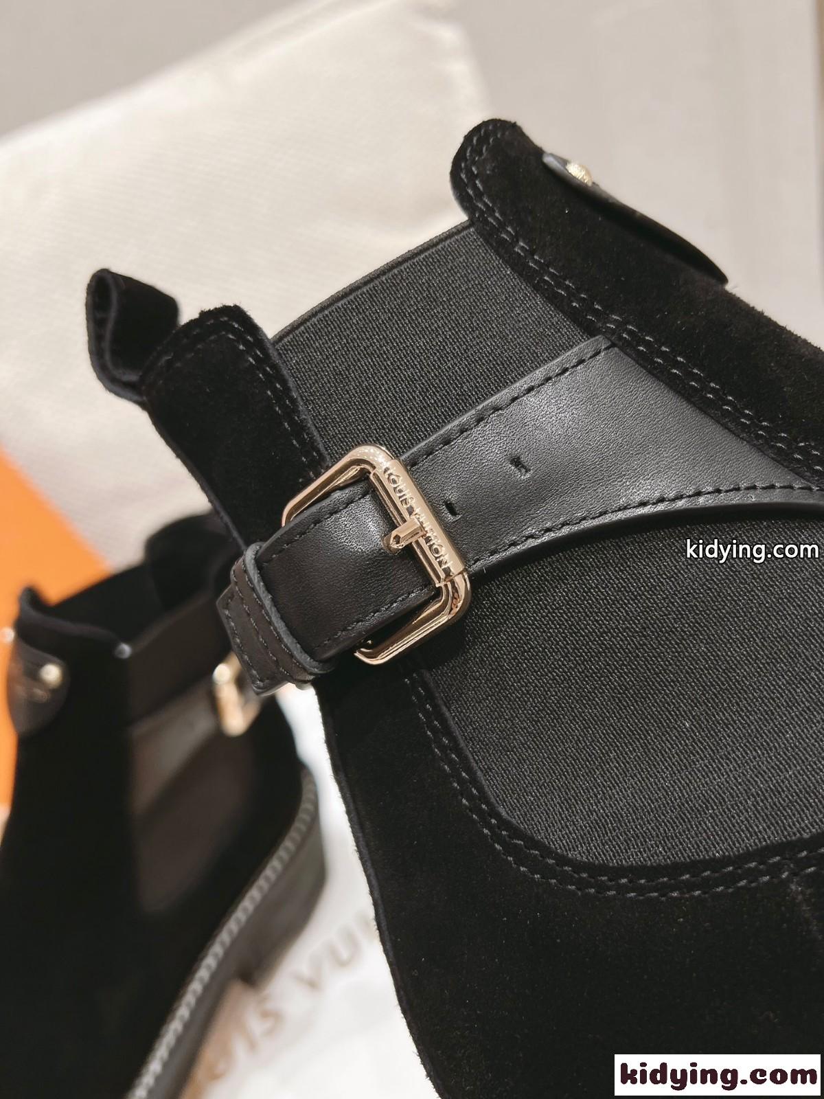 LV Beaubourg アンクルブーツ ルイヴィトン ブーツ スーパーコピー ブラック-1
