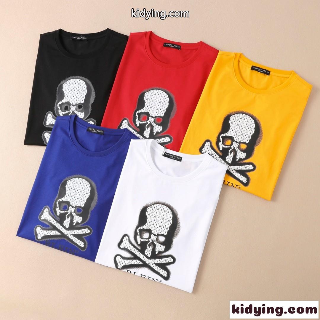5色あり 優しい肌触り 快適 クルーネック フィリッププレイン 半袖Tシャツ コピー カジュアル かっこいい-0