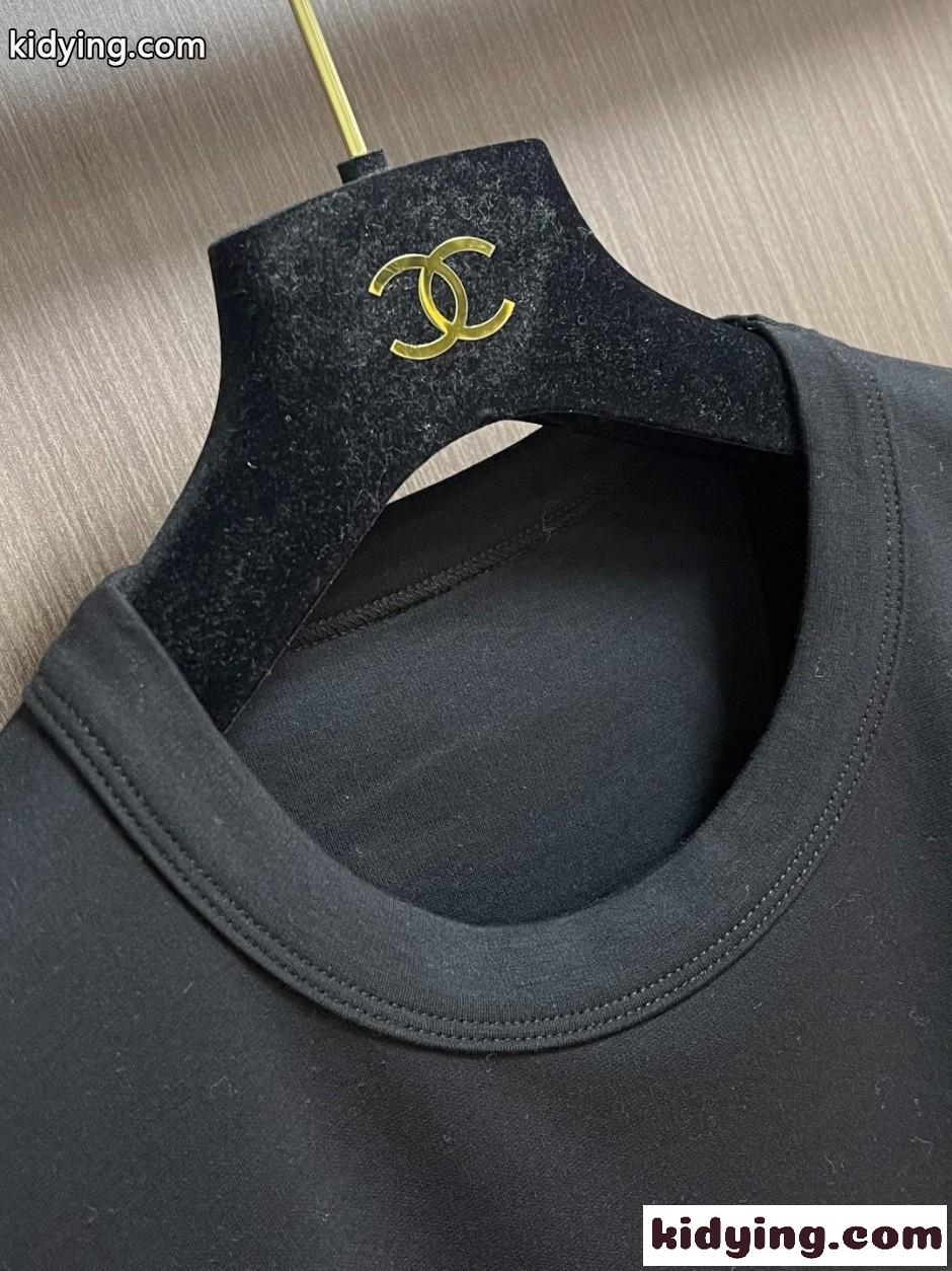 ロゴ刺繍 長袖Tシャツ ベーシック エルメネジルド・ゼニア Tシャツ 偽物 ブラック-2