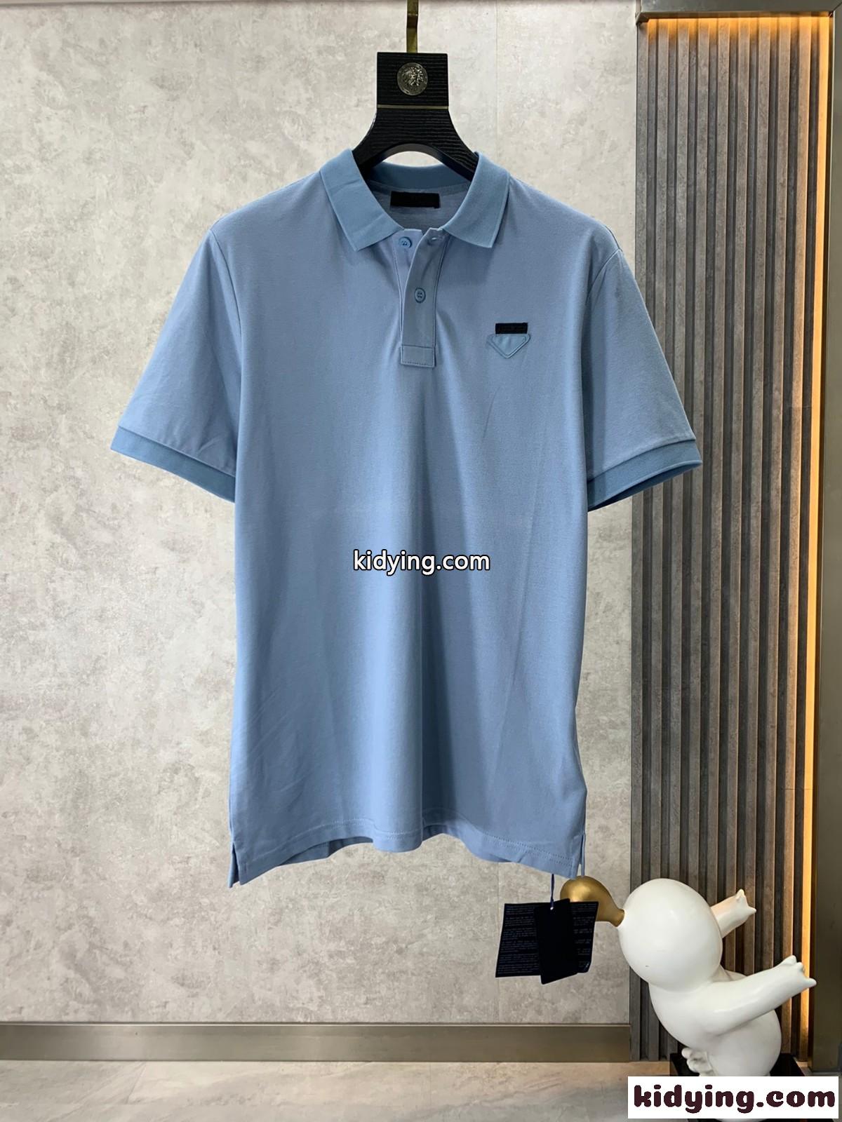 春夏 プラダ Tシャツ コピー 半袖 ポロシャツ メンズ ファッション 着心地いい-1