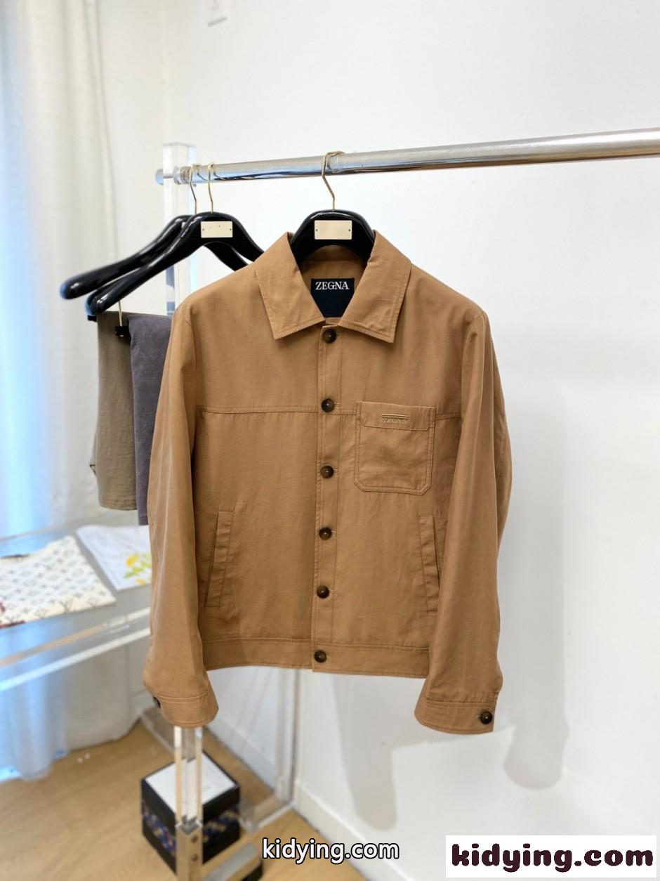シンプル カジュアル シャツジャケット エルメネジルド・ゼニア ジャケット 偽物 キャメル-0