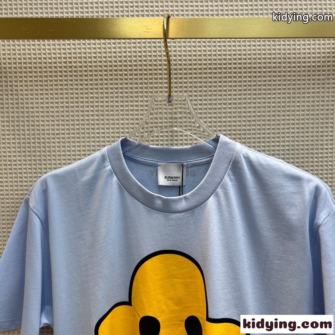レディース メンズ 春夏 定番 ゆったり クルーネック バーバリー 半袖Tシャツ コピー 人気 可愛い プリント-2