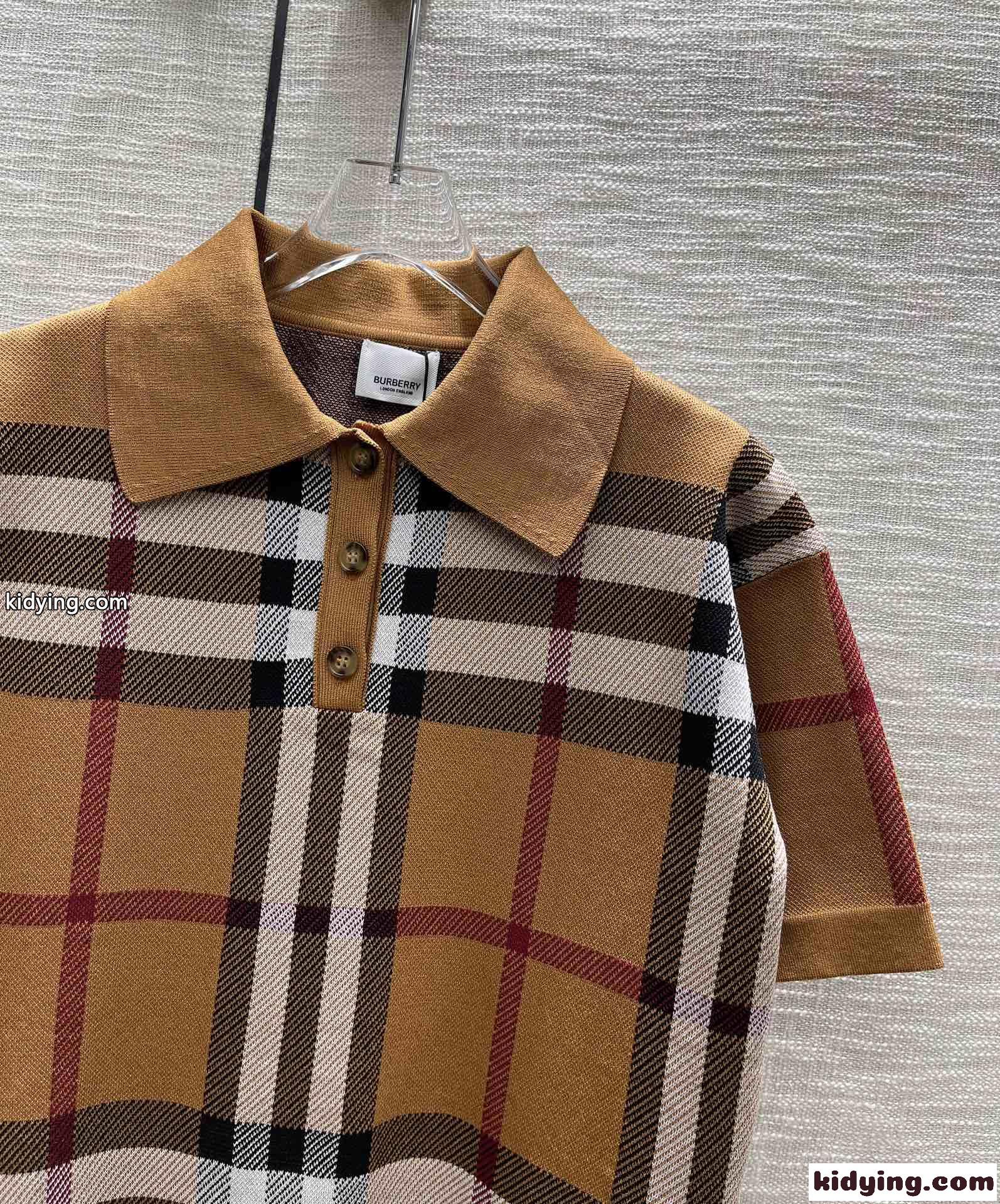 定番 チェック ウール ポロシャツドレス バーバリー ワンピース コピー 半袖 春夏 ファッション-0