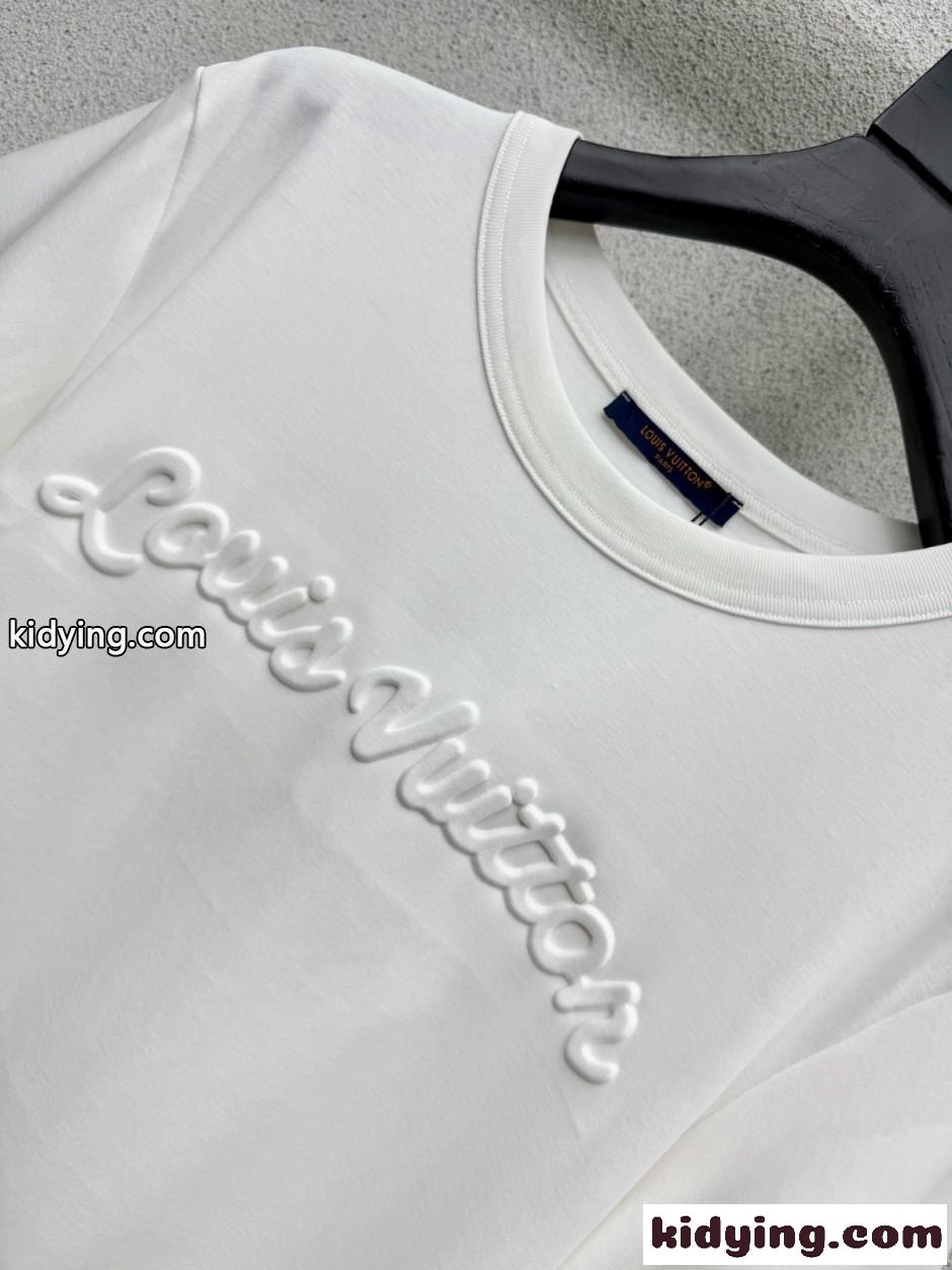 シグネチャー エンブロイダリー Tシャツ ルイ・ヴィトン 半袖Tシャツ コピー ホワイト-0