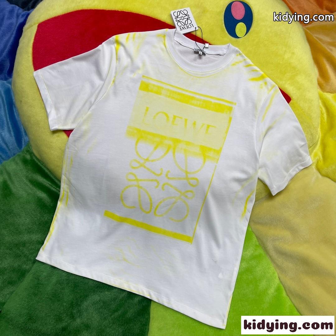 カジュアル アナグラム ロゴ プリント ロエベ tシャツ コピー 半袖 コットン 人気 おしゃれ-5