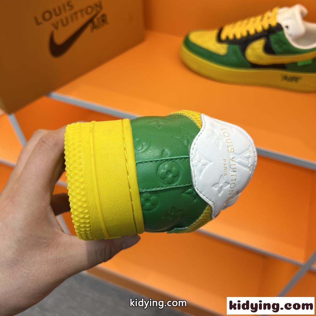 目立つ 配色 人気 カジュアル メンズ LV x OFF-WHITE x Nike オフホワイト スニーカー コピー レースアップ-3