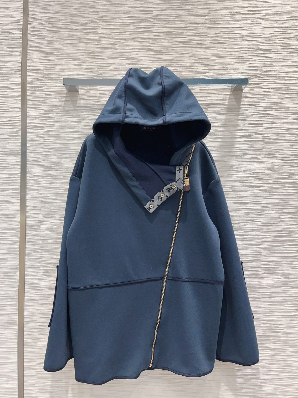 カジュアル モノグラムアクセントニットコート ルイヴィトン ジャケット 偽物 ブルー-3