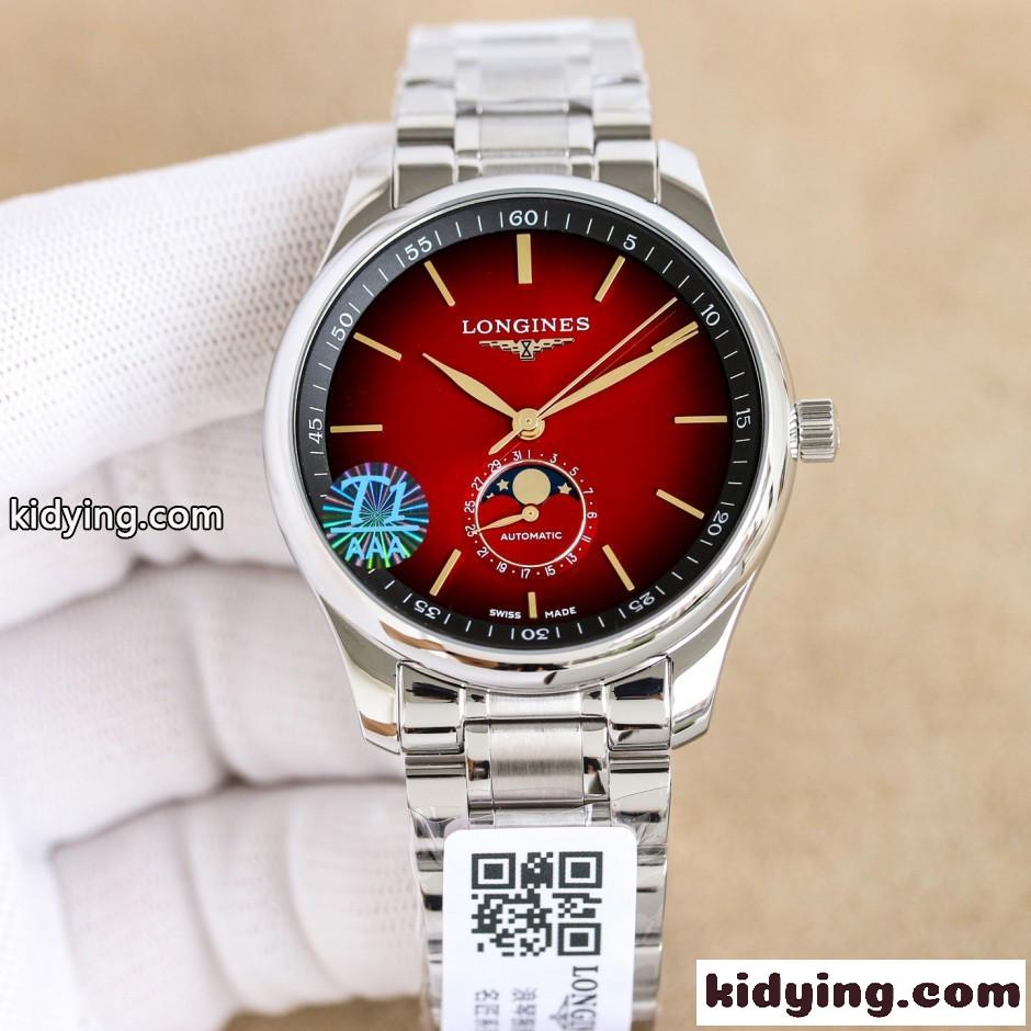 人気 エレガント ムーンフェイズ 日付表示 ロンジン 時計 偽物 40mm-1