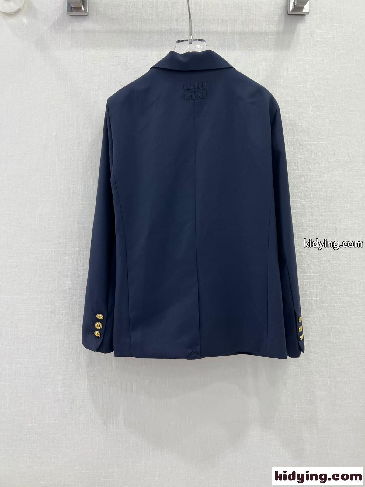 洗練された シングルブレスト バタヴィア ジャケット ミュウミュウ ジャケット コピー-0