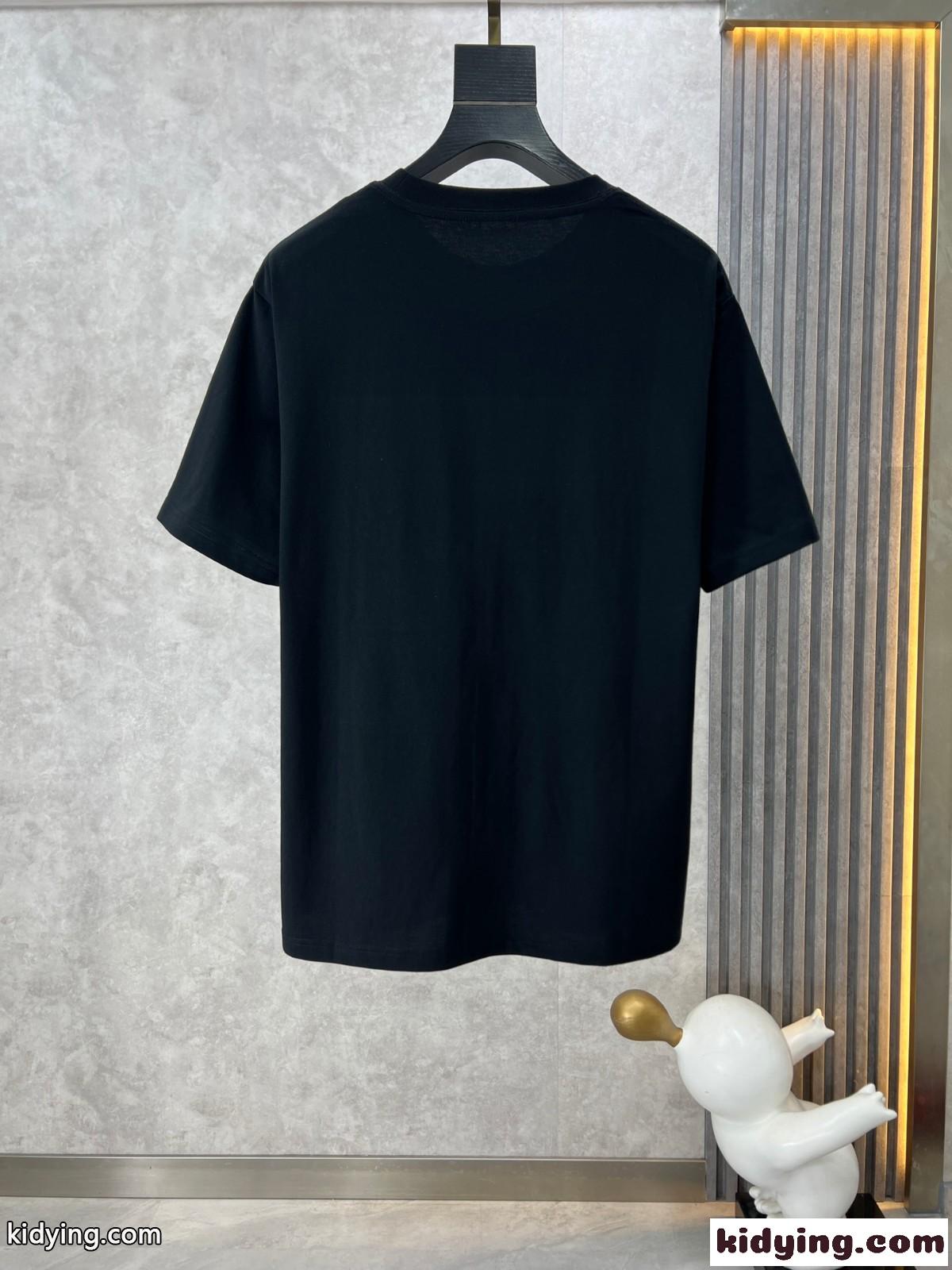 定番 カジュアル 合わせやすい 半袖Tシャツ エルメス Tシャツ コピー ブラック-1