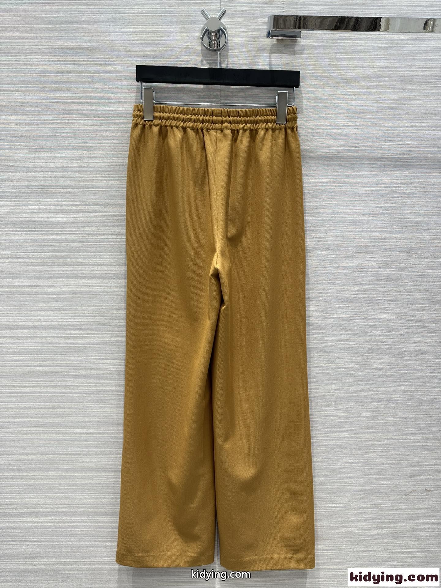 シンプル ストレート ジョギングパンツ セリーヌ パンツ コピー ウールブレンド-4
