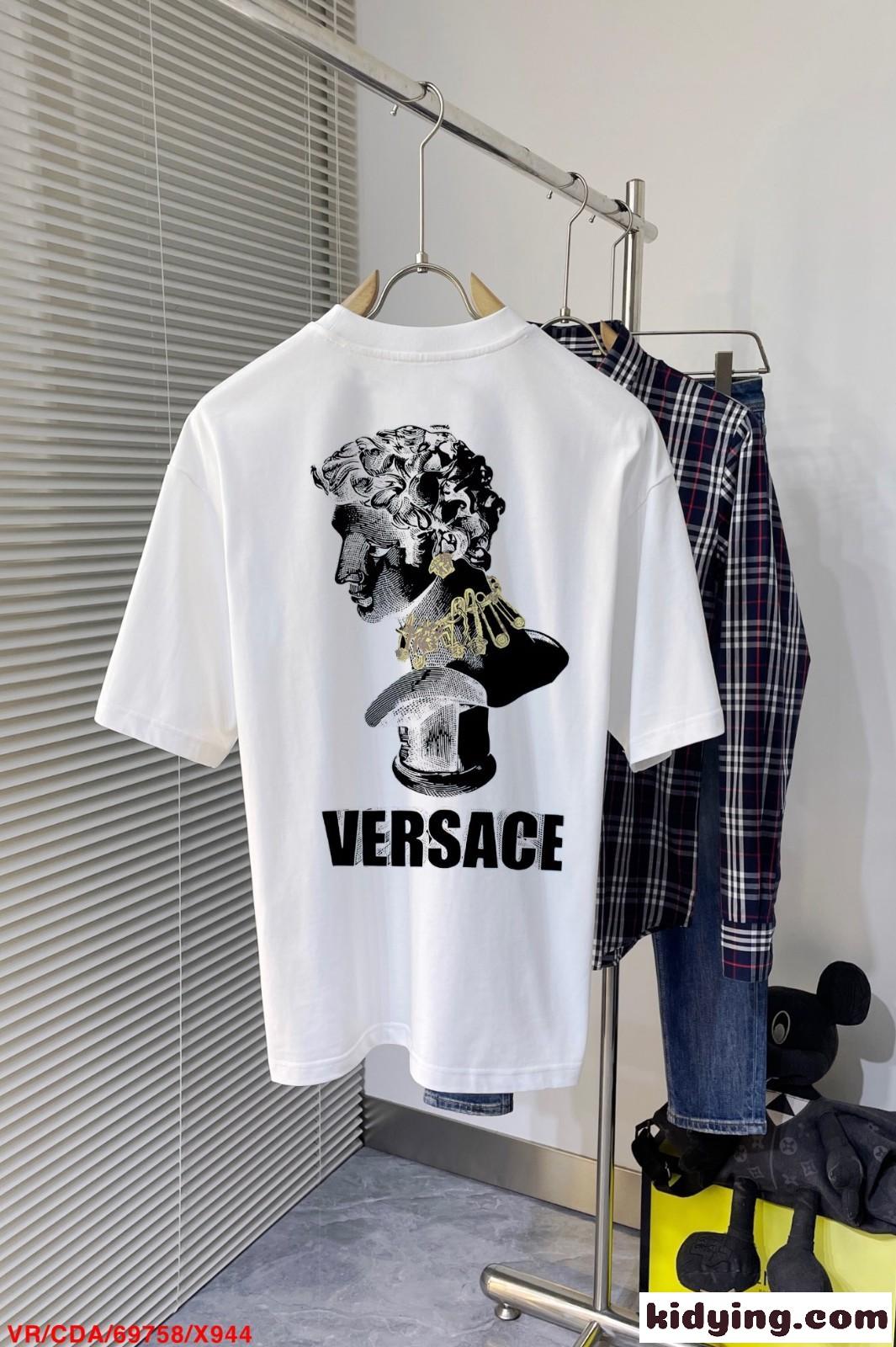 ベーシック 着回し クルーネック ヴェルサーチェ Tシャツ コピー 半袖 トップスホ ワイト-2