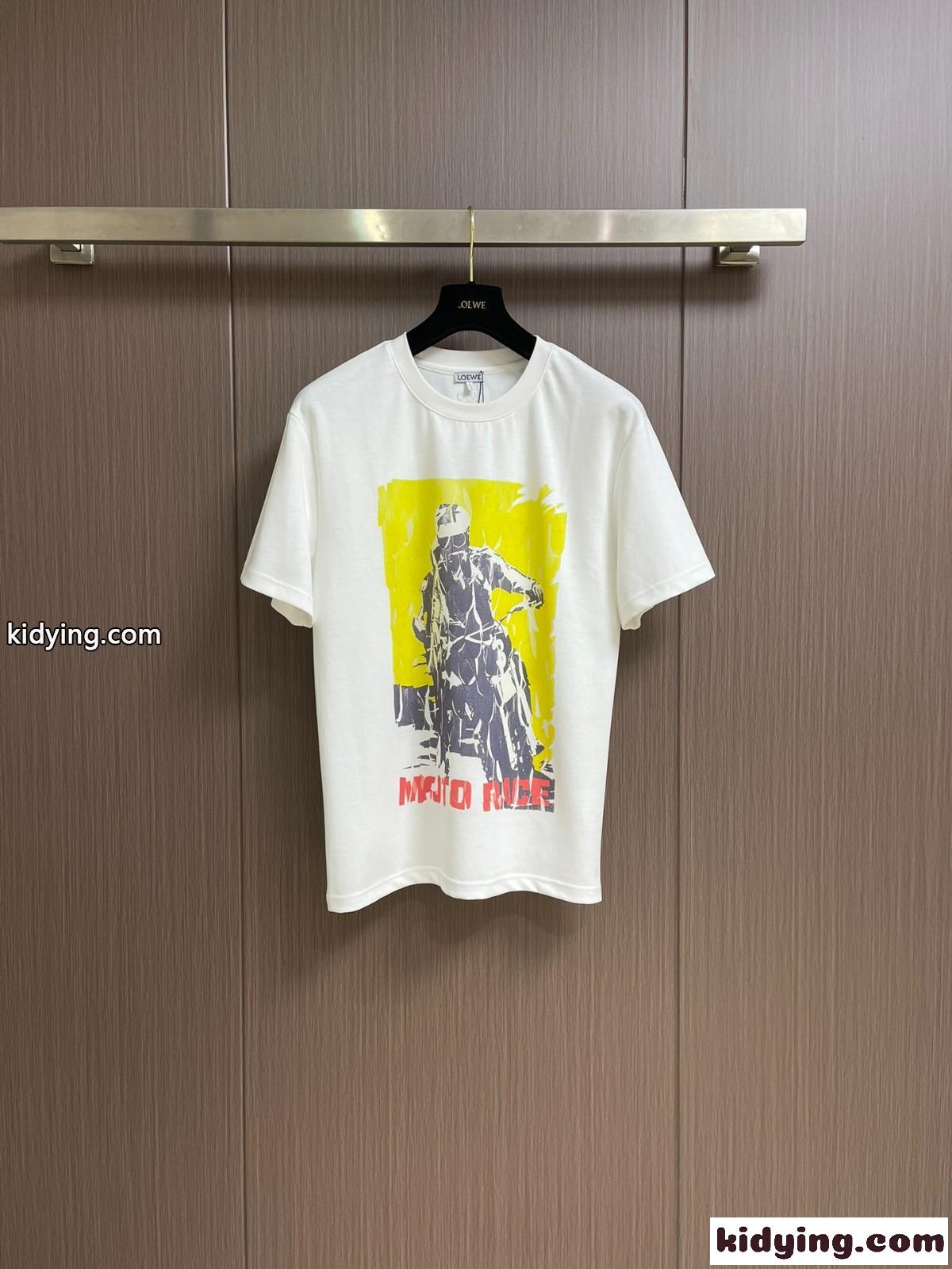 ユニセックス ロエベ Tシャツ コピー リラックスフィット プリントTシャツ-1
