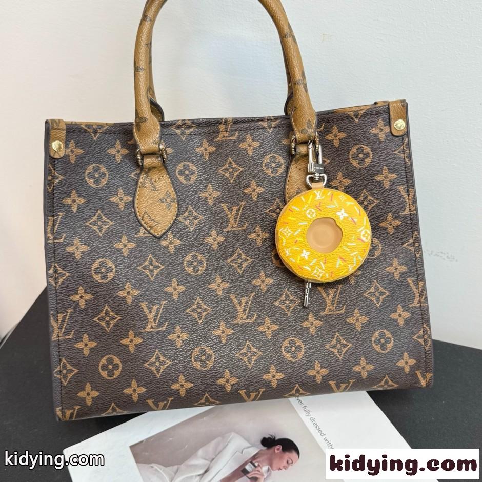 ルイ・ヴィトン キーホルダー 偽物 バッグチャーム・LV ドーナッツ イエロー-1