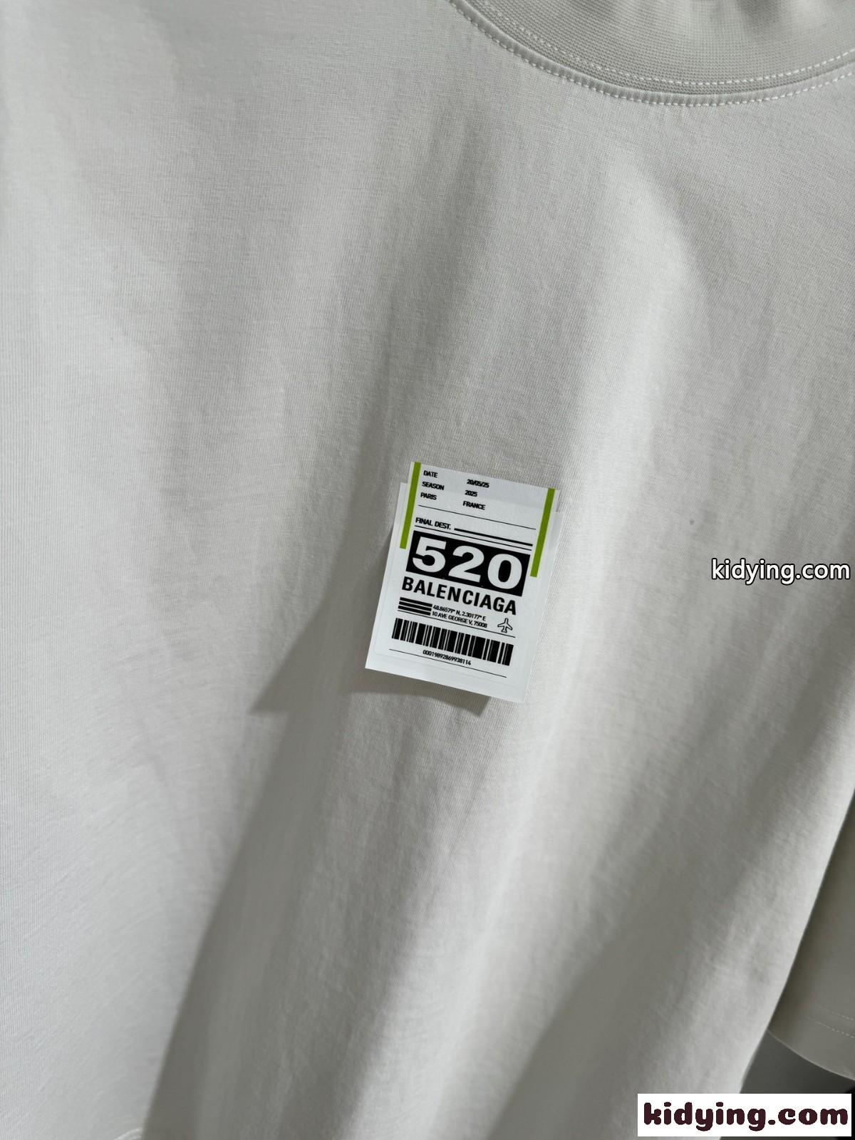 Airport Tag クロップド半袖Tシャツ バレンシアガ Tシャツ コピー ベージュ-2