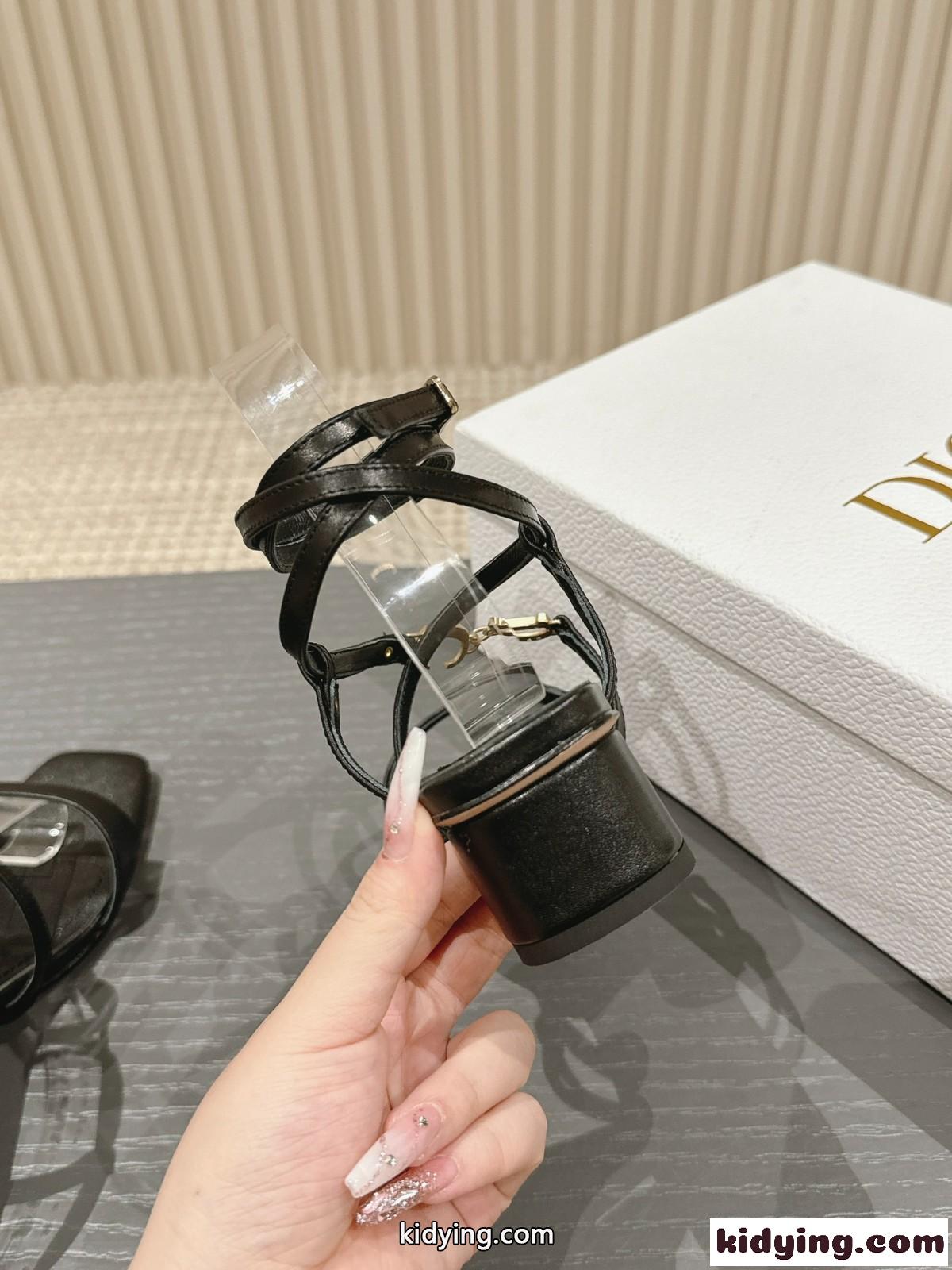 洗練された 4cm Cest Dior ヒールサンダル クリスチャン・ディオール サンダル コピー ブラック-2