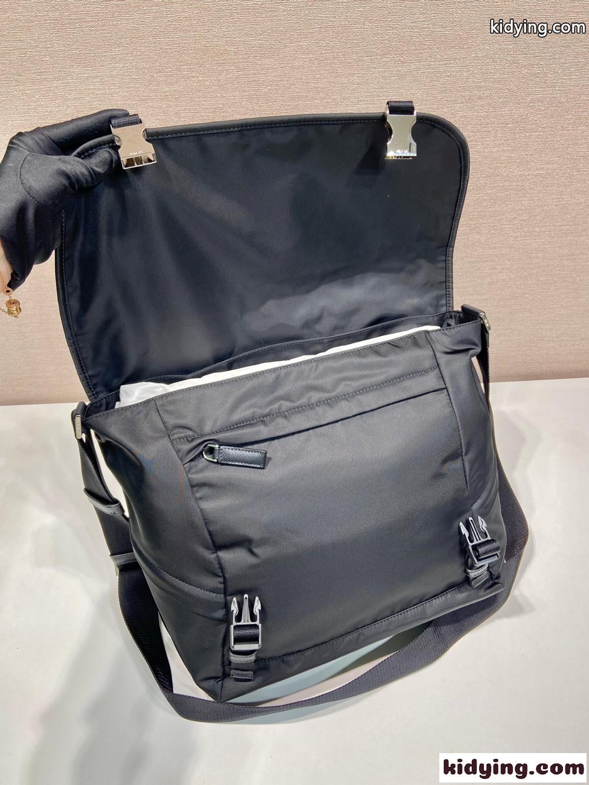 Re-Nylon xサフィアーノレザー ショルダーバッグ プラダ バッグ コピー メンズ カバン-5