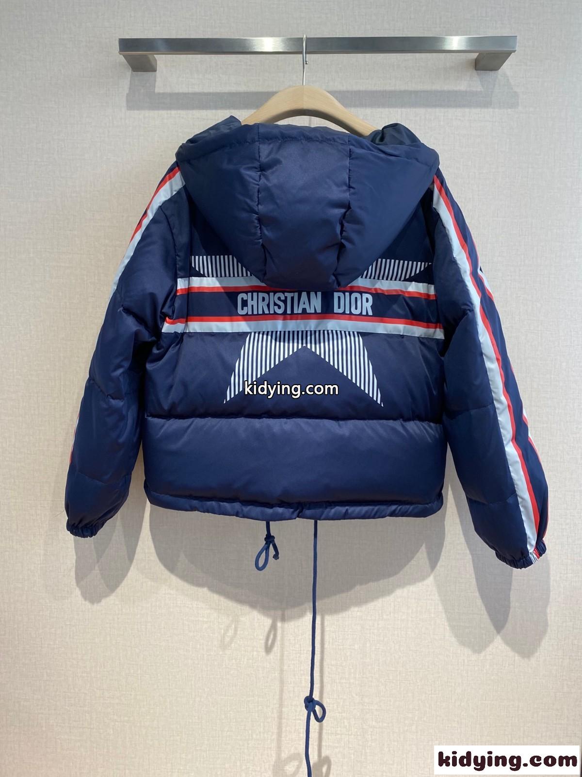 DIORALPS フード付 クロップド クリスチャン・ディオール ダウンジャケット コピー ブルー-3